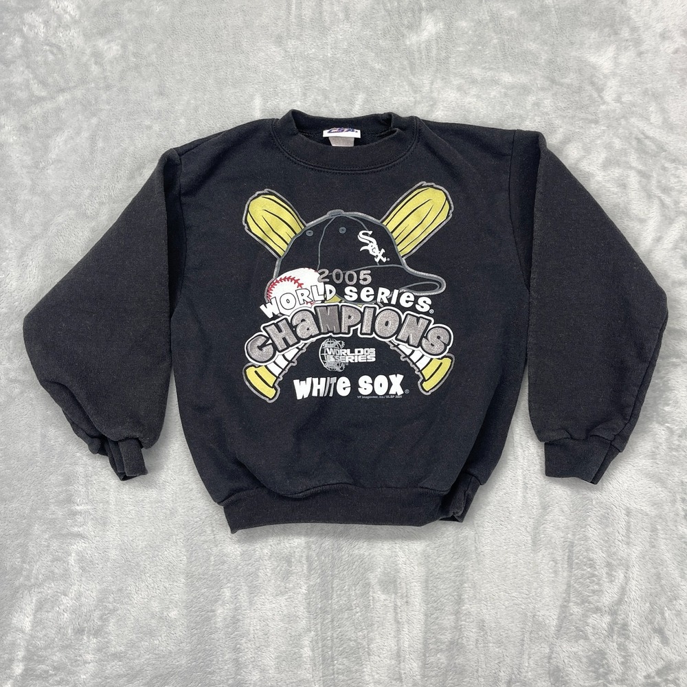 Vtg Chicago White Sox Sweatshirt Youth Boys‎ 6/7 Black CSA MLB Baseball Sports